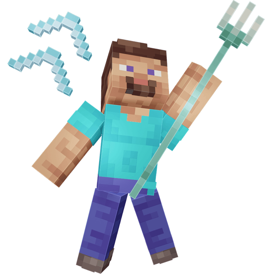 Игрок Minecraft с киркой запускает сервер