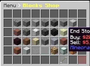 Страница магазина в GUIShop — список товаров и цен для донат-шопа сервера Minecraft