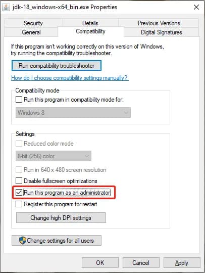 Запуск Java от имени администратора через контекстное меню Windows