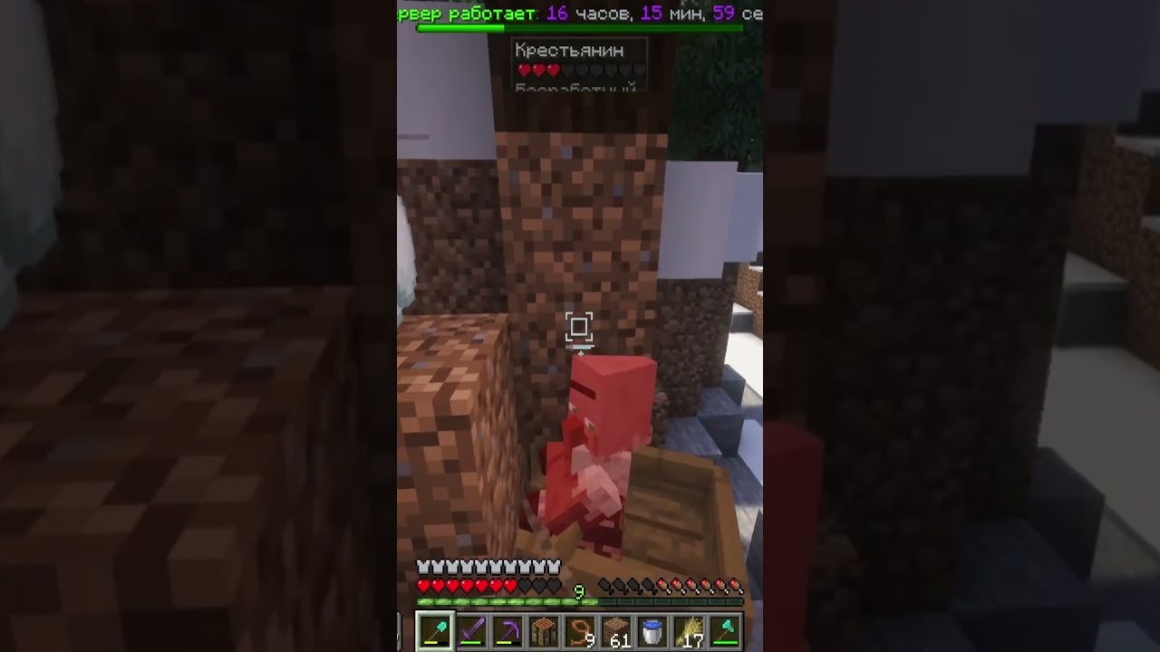 Неугомонный житель #майнкрафт #майн #minecraft #mine #skyfaster